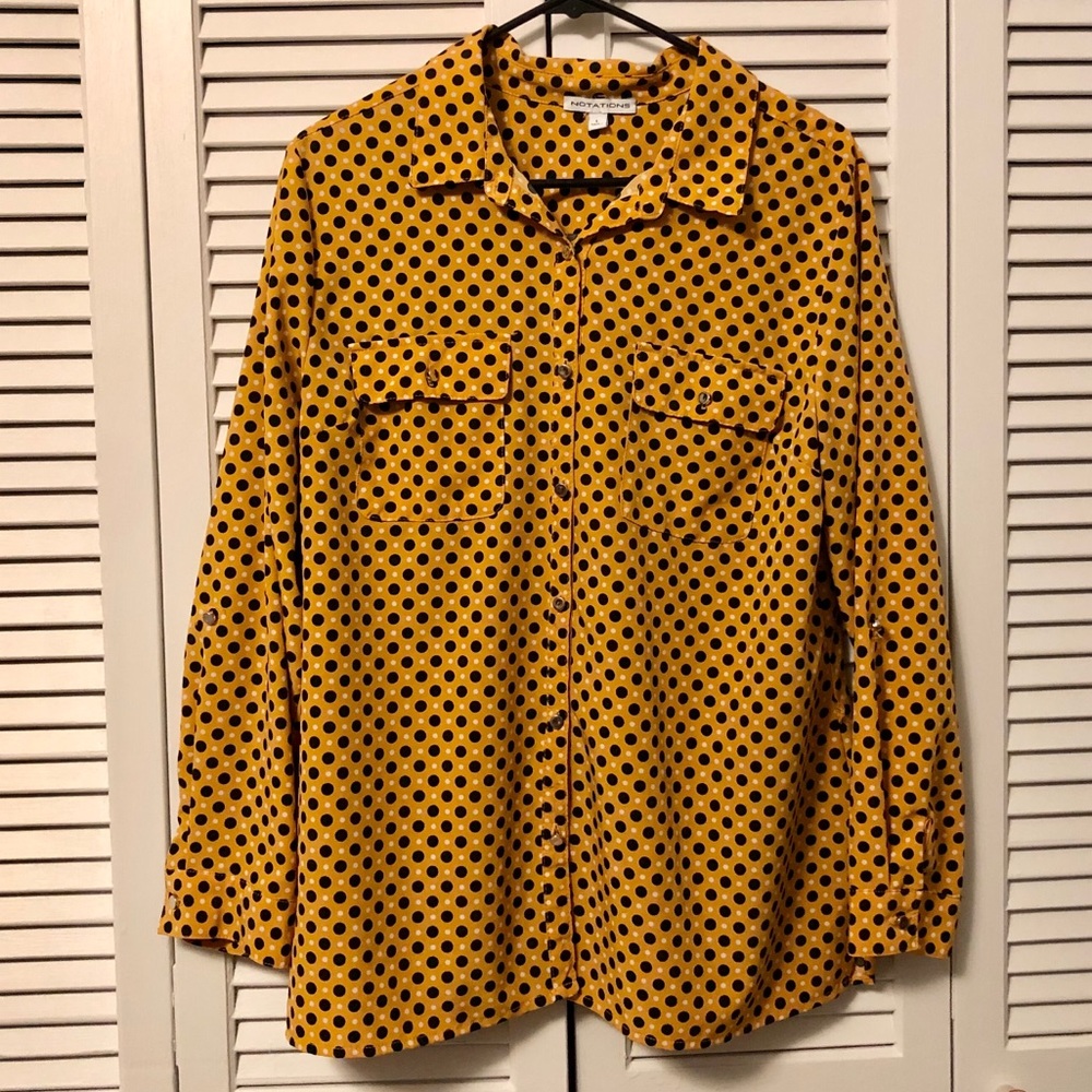 Button Down Orange Spotted Shirt